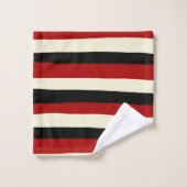 Stripes inégales - Rouge et Crème (Gant de toilette)