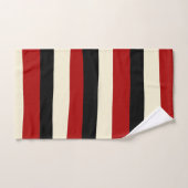 Stripes inégales - Rouge et Crème (Serviette à main)