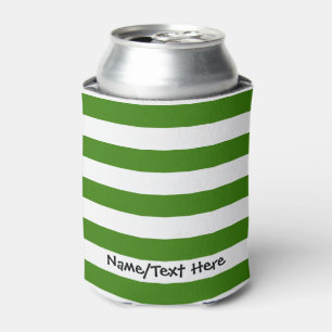 STRIPES instelbaar groen met naam Blikjeskoeler