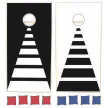 Stripes Jeu de Cornhole Noir Blanc moderne