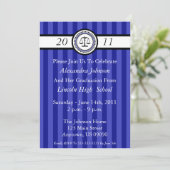 Stripes Law School Graduation Invitations (Bleu) (Debout devant)