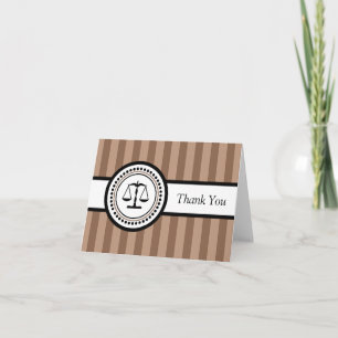 Stripes Legal Scales Hartelijk dank (bruin) Bedankkaart