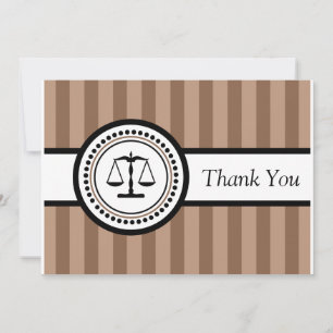 Stripes Legal Scales Hartelijk dank (bruin) Bedankkaart