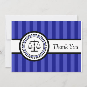 Stripes Legal Scales Hartelijk dank (Navy Blue) Bedankkaart