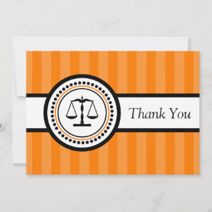 Stripes Legal Scales Hartelijk dank (Oranje) Bedankkaart