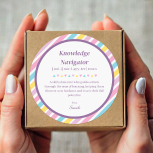 Stripes Leraar Mentor Waardering Dank u Ronde Sticker