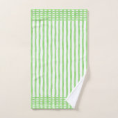 Stripes Lime Vert et Blanc Serviette (Serviette à main)