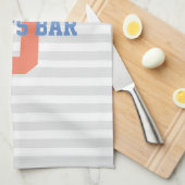 Stripes met monogram-handdoek theedoek (Quarter Fold)