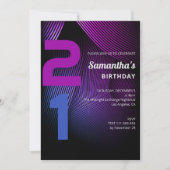 Stripes modernes Invitation 21e anniversaire (Devant)