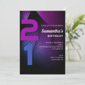Stripes modernes Invitation 21e anniversaire (Debout devant)