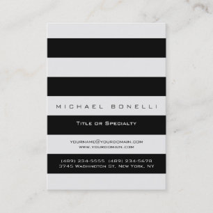 Stripes Monogramme Carte de visite chic branché