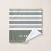 Stripes Motif Custom Monogram ensemble de serviett (Gant de toilette)