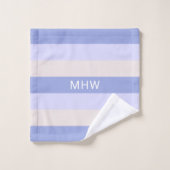 Stripes Motif Custom Monogram ensemble de serviett (Gant de toilette)