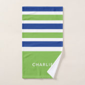 Stripes Motif Custom Monogram ensemble de serviett (Serviette à main)