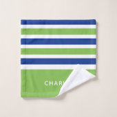 Stripes Motif Custom Monogram ensemble de serviett (Gant de toilette)
