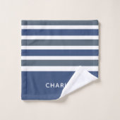 Stripes Motif Custom Monogram ensemble de serviett (Gant de toilette)