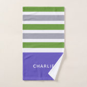 Stripes Motif Custom Monogram ensemble de serviett (Serviette à main)
