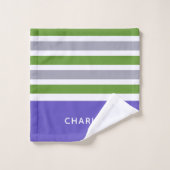 Stripes Motif Custom Monogram ensemble de serviett (Gant de toilette)