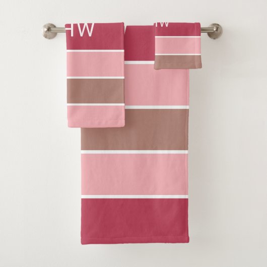 Stripes Motif Custom Monogram ensemble de serviett (En situation)