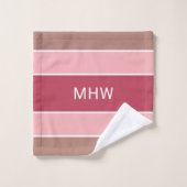 Stripes Motif Custom Monogram ensemble de serviett (Gant de toilette)
