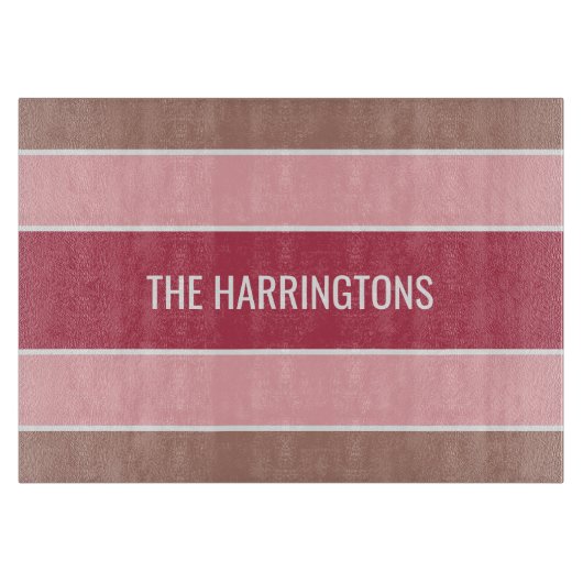 Stripes Motif nom personnalisé planches à découper (Devant)