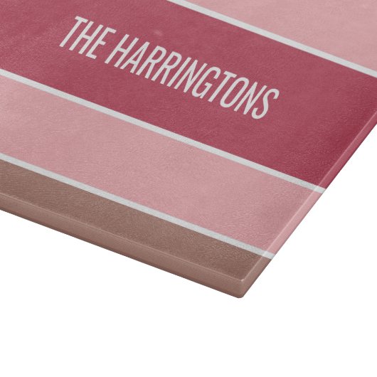 Stripes Motif nom personnalisé planches à découper (Coin)