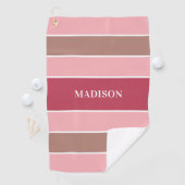 Stripes Motif nom personnalisé serviette de golf (En situation)
