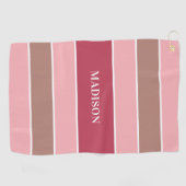 Stripes Motif nom personnalisé serviette de golf (Horizontal)