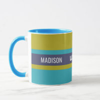 Stripes Motif nom personnalisé tasses - choisir st