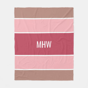 Stripes Motif personnalisé monogramme couvertures