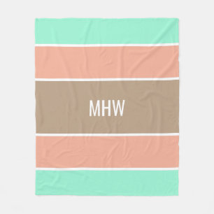 Stripes Motif personnalisé monogramme couvertures