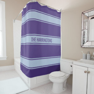 Stripes Motif texte personnalisé rideau de douche