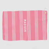 Stripes Motif texte personnalisé serviette de golf (Horizontal)
