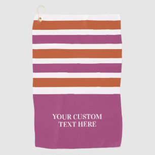 Stripes Motif texte personnalisé serviette de golf