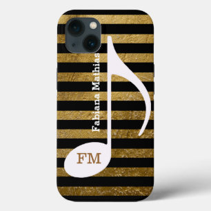 Stripes Music Note gepersonaliseerd iPhone 13 Hoesje