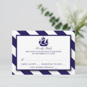 Stripes nautiques et Marine Blue Ship Wedding RSVP (Debout devant)