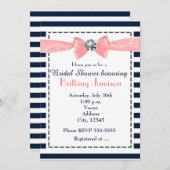 Stripes nautiques Invitations à la bac de pêche bl (Devant / Derrière)