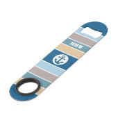 Stripes nautiques, ouvre-bouteille monogramme pers (Dos Angle)