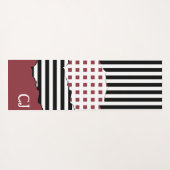 Stripes Net Black, White, Red Layered Initialen Yogamat (Achterkant (horizontaal))