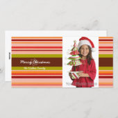 Stripes Noël carte photo (Devant / Derrière)