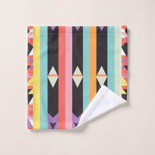 Stripes noir bleu rouge Motif mix (Gant de toilette)