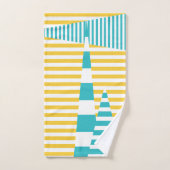 Stripes on Stripes - Turquoise et Jaune (Serviette à main)