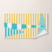 Stripes on Stripes - Turquoise et Jaune (Serviette à main)