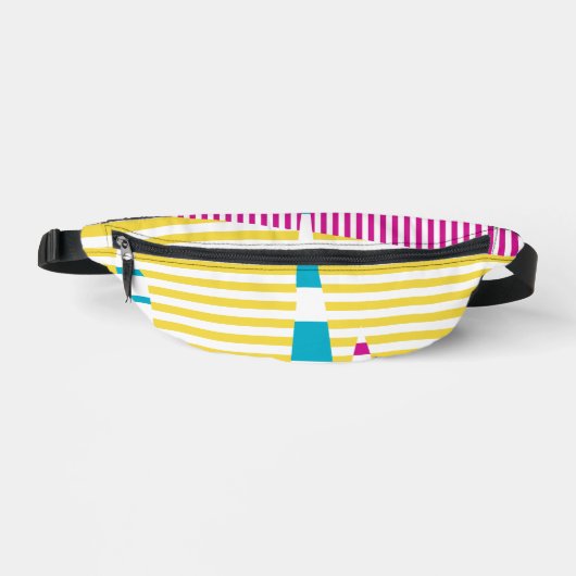 Stripes on Stripes - Turquoise, Jaune et Rose (Recto)