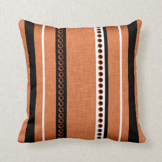 Stripes oranje zwart wit kussen