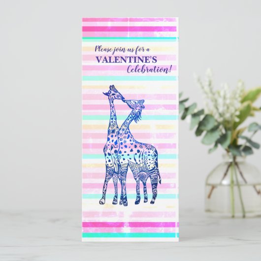 Stripes Originele Valentijn feestuitnodiging Kaart (Staand voorkant)