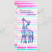 Stripes Originele Valentijn feestuitnodiging Kaart (Voorkant / Achterkant)