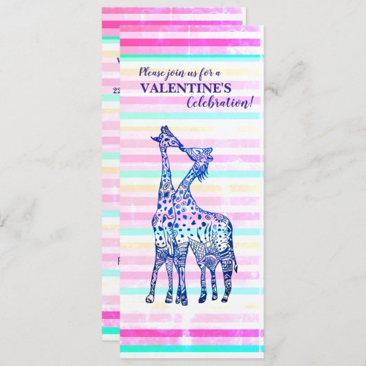 Stripes Originele Valentijn feestuitnodiging Kaart (Voorkant / Achterkant)