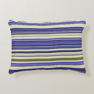 Stripes - Paars blauw-geel-groen Accent Kussen