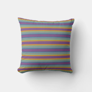 Stripes - Paars blauw geel Kussen